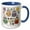 Blue/White, variant on 3drose, Cute Funny Cool Owls with Balloons Happy Birthday Abstract, 11oz Mug