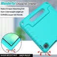 thumbnail image 3 of BMOUO Kids Case for Samsung Galaxy Tab A11 8.7-inch 2025 / A9 8.7-inch 2023 / A7 Lite 8.7 Inch 2021, with Screen Protector, Convertible Stand Protective Case Cover for kids ,Teal, 3 of 7