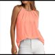 thumbnail image 1 of Camisola Plisada para Mujer, Tirantes Finos, Cuello Halter, Dobladillo Curvo, Moda 2025, Coral, Talla S, 1 of 9