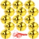thumbnail image 2 of GOOHOCHY 21 cascabeles navideños de estrella de cinco puntas, mini cascabeles brillantes y creativos, hechos a mano (20 cascabeles dorados de 4 cm + cinta de 10 m)., 2 of 8