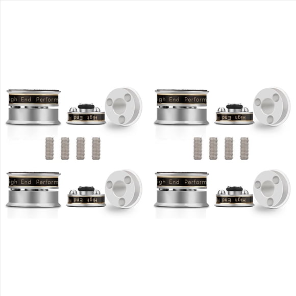 8X Soporte de Altavoz de Audio HiFi, Almohadilla de Pie, Amortiguador Antigolpes, Pies de Aislamiento para Altavoz Preamplificador, Reproductor de , Plateado
