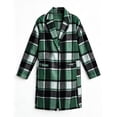 thumbnail image 4 of Karymi Loose Mid‑Length Plaid Wool‑Blend Jackets for Women, Notched Lapel Button‑Up Long Sleeve Woolen Overcoat with Pockets, 4 of 9