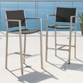 thumbnail image 2 of Miller Outdoor 3 Piece Wicker Bar Set with Glass Table Top, Grey, 2 of 11