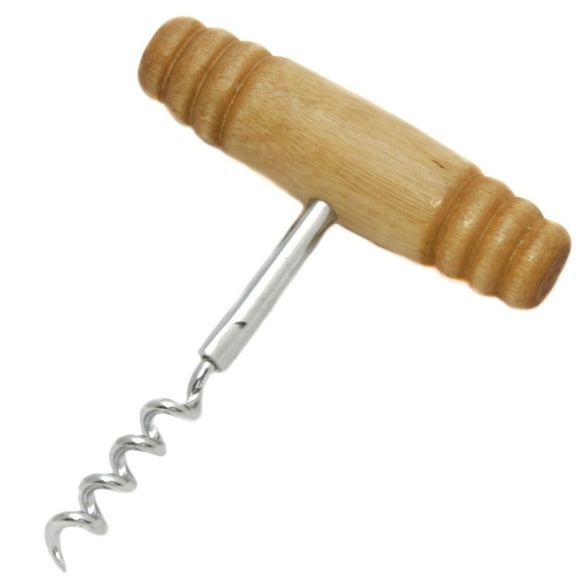 Chef Craft Select Corkscrew with Wooden Handle, 4 inch Screw, Natural