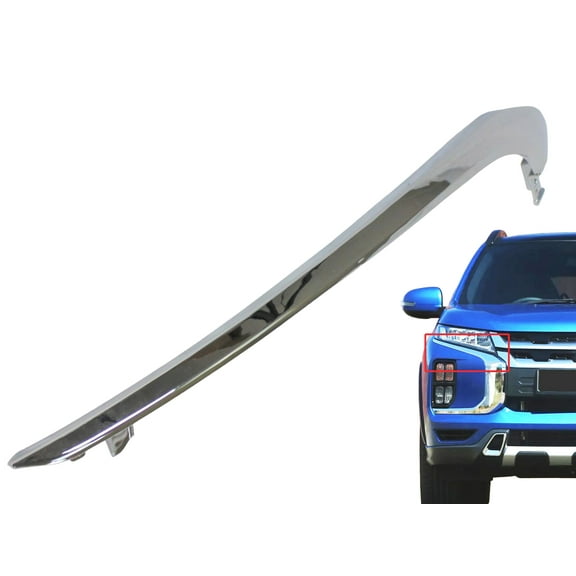 2020 2021 2022 2023 Compatible With Mitsubishi Outlander Sport Front Bumper Upper Chrome Molding Trim Right Passenger Side