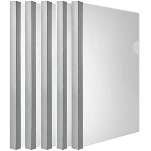 Clear Report Covers A4 Size with Sliding Bars,14mm Presentation File folders Binder,100 Sheet Capacity - Solid-white