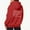 Red, variant on AOOCHASLIY Women Coat Women's Casual Printed Zippered Long Sleeved Hooded Sweater Jacket Top