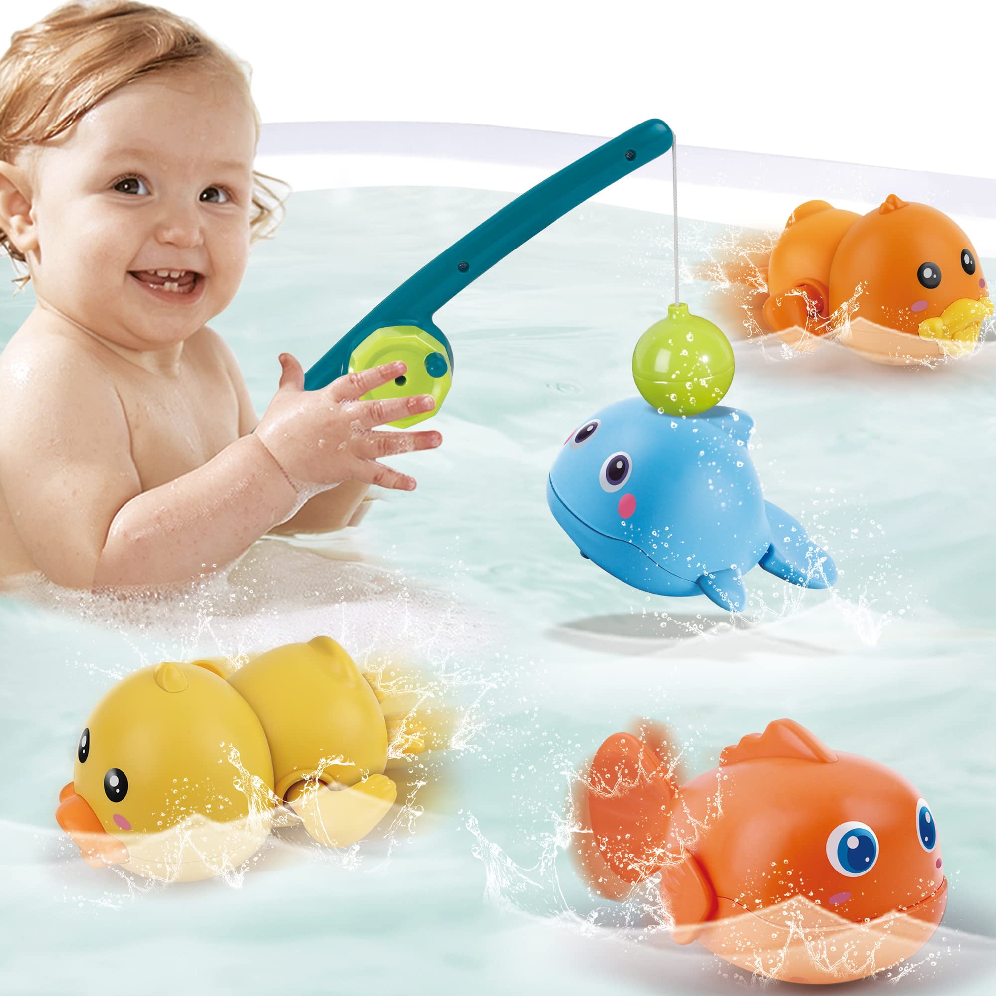 Kifunppy Bath Toys for Toddlers, Fishing Games Baby Bath Toys