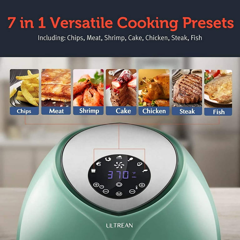 Ultrean Large Air Fryer 8.5 Quart with 7 Preset Modes, Touch Screen and  Guided Cooking, 1700W (Blue) 