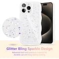 thumbnail image 2 of for iPhone 13 Pro Max Case 6.7",Cute Curly Wave Case with Star Glitter,Clear Shiny Bling Soft TPU Shockproof Phone Protecive Case for Women Girls-White, 2 of 18