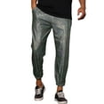 thumbnail image 4 of INSPIRE CHIC Shiny Pants for Men's Drawstring Waist Sparkly Costume Metallic Joggers Silver 28, 4 of 5