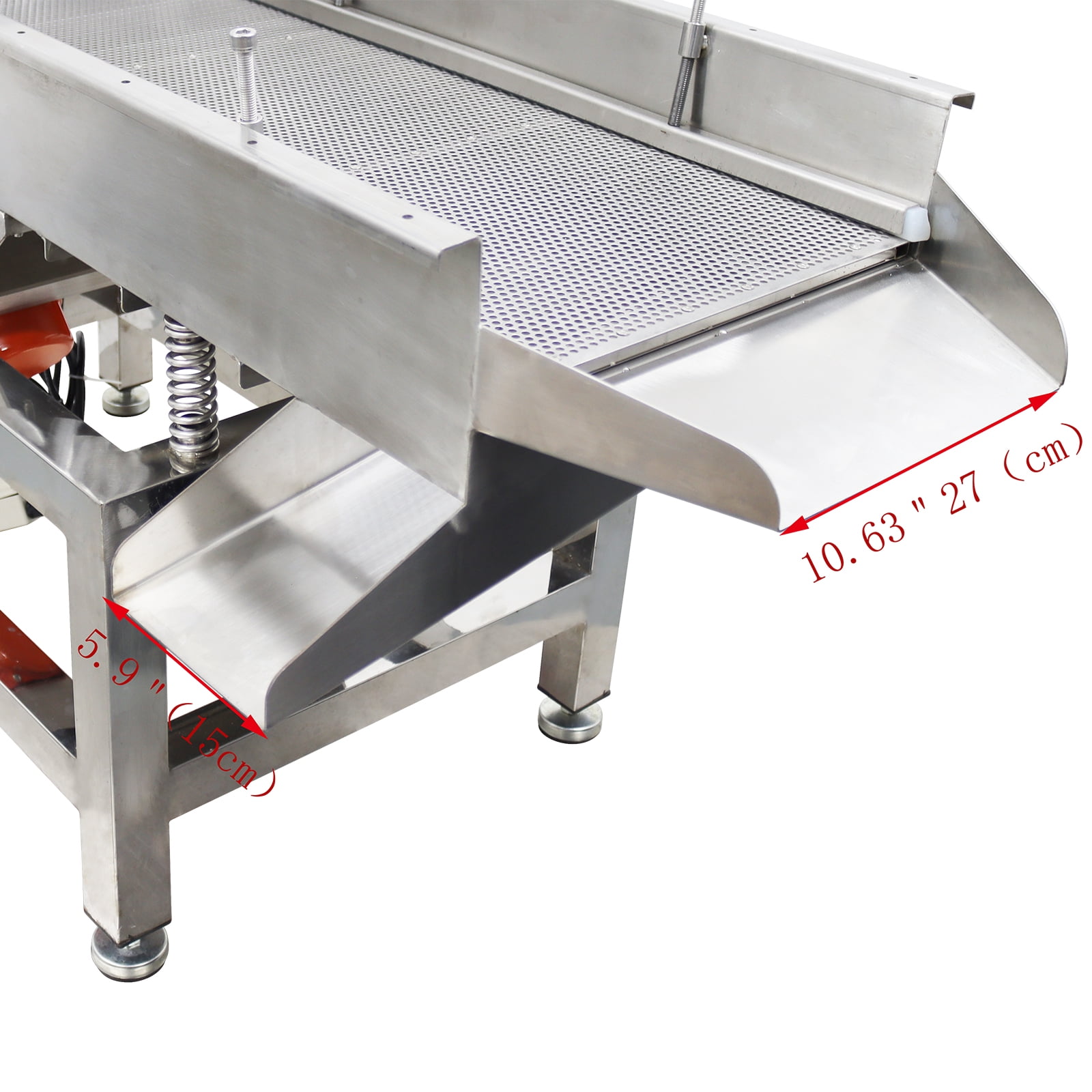 Stainless Steel Linear Vibrating Screen Dual Motor Linear Sifter Machine 5mm Round Hole Mesh 110V