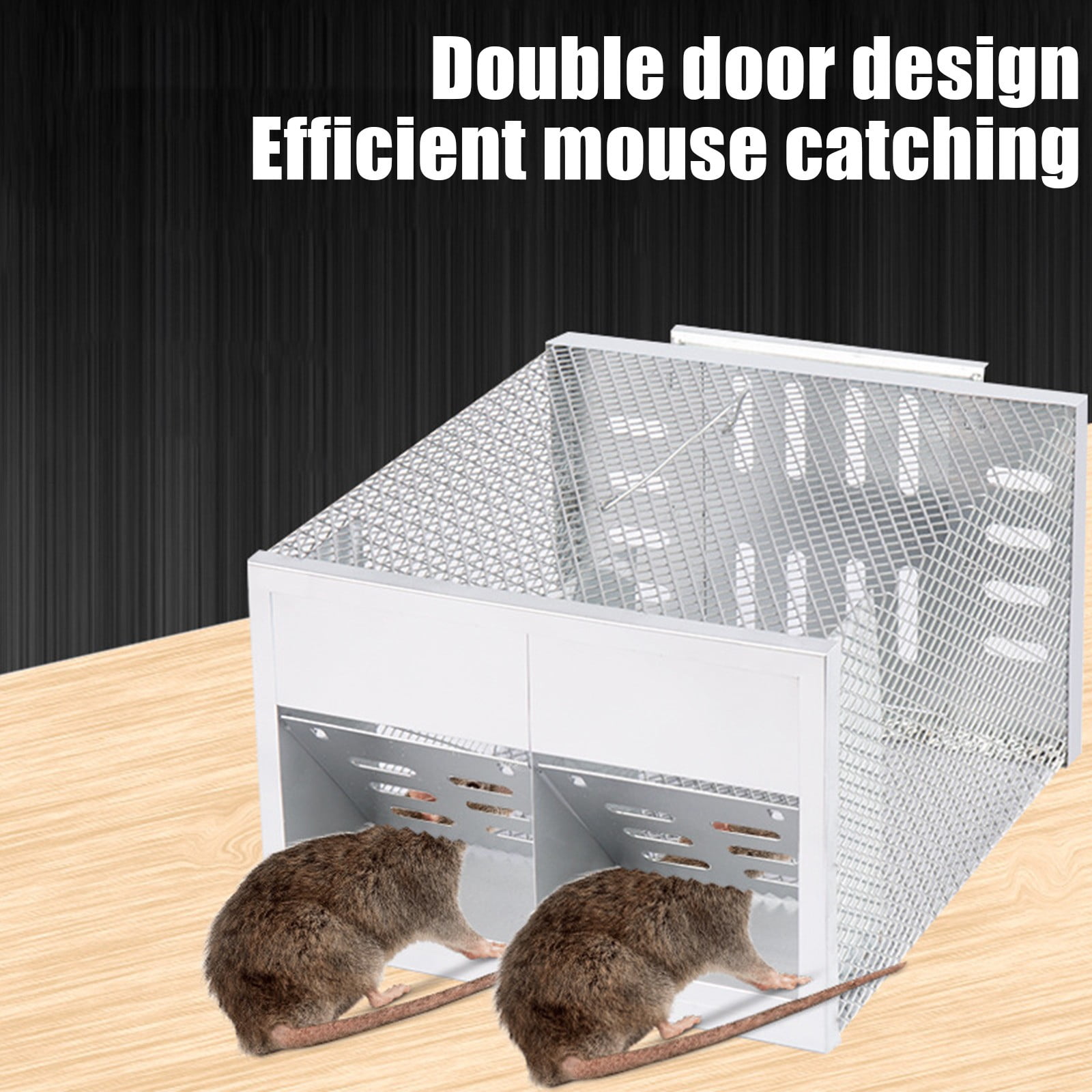Dual-Door Humane Rat Trap, Automatic Continuous Catch Rodent Cage, Easy to Set and Reusable Pest Control Device, Highly Effective Solution for a Rodent-Free Home and Garden Environment