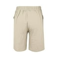 thumbnail image 5 of Women's Cotton Linen Elastic Waist Shorts with Drawstring and Side Pockets, Casual Solid Color Mid-Length Summer Shorts for Daily Wear, Lounge, and Outdoor Activities Khaki S, 5 of 8