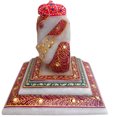 thumbnail image 3 of Tensona 3 inch Marble Ganesha Statue idols Lord Ganesh Chowki Home Decor Religious gifts Traditional Handicrafts artifacts, 3 of 5
