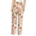 thumbnail image 3 of Daiia Key Lock And Flowers Women's Sleep Pant with Pockets and Drawstring,Pajama Pants-Large, 3 of 9