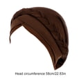 thumbnail image 4 of crativent Fashionable Turban Assorted Colors Elastic Comfortable Polyester Head Scarf Wraps Hair Bonnet Muslim Style for Women Coffee Standard 1Set, 4 of 6