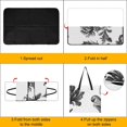 thumbnail image 4 of Elegant Grayscale Floral Baroque Design Waterproof Picnic Blanket with Foldable Zipper, Suitable for Outdoor Use, Suitable for Travel, Camping, Beaches, Parks, Grasslands, Picnic Blanket Accessories, 4 of 8