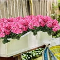 thumbnail image 6 of BAKIBO 2 Pcs Artificial Geraniums Outdoor Silk Flowers Pink Artificial Geranium Bush Faux Flowers Geraniums for Floral Home Decor Indoor Garden Patio Grave Cemetary Vase Table Centerpiece, 6 of 7