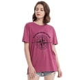 thumbnail image 3 of Compass Womens Graphic T Shirt Not All Who Wander are Lost Tees Athletic short sleeve Summer Casual Tee Tops, 3 of 5