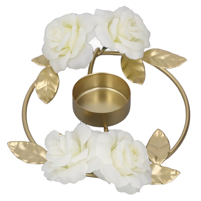Accesorios de boda, Candelero Candelabro de flor rosa Candelabros dorados Diseño de clase mundial