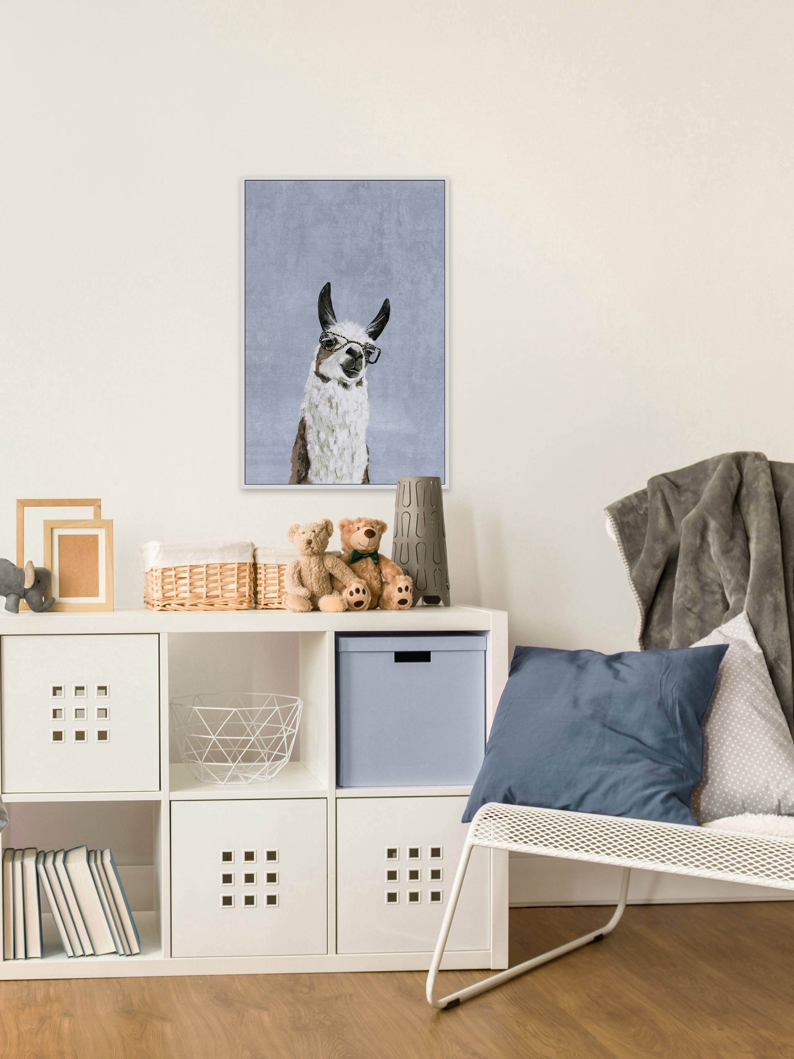 Cool Llama II Floater Framed Painting Print on Canvas