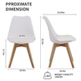 thumbnail image 4 of Dining Chairs Set of 4, Modern Kitchen Chairs, Upholstered Dining Room Seats with Sturdy Wooden Legs, High-Density Sponge Cushion and PU Leather for Restaurant Hotel, White, 4 of 11