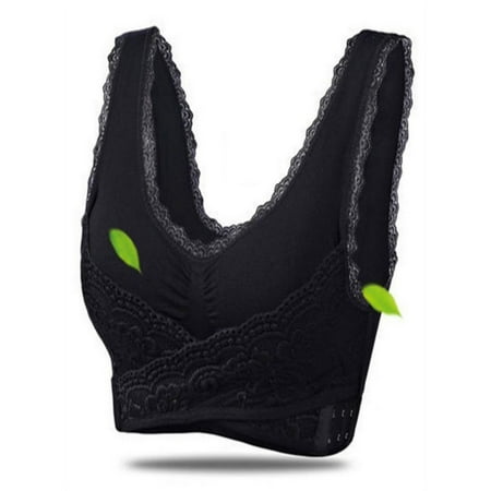 

Women Lace Front Cross Side Buckle and Removable Pad Tank Top Yoga Sports Bra