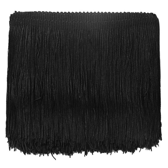 10 Yards Black Fringe Trim, 15CM Tassel Border for DIY Costumes, Clothing, Lampshades, Curtains and Furniture Decoration - Premium Polyester Sewing Trim