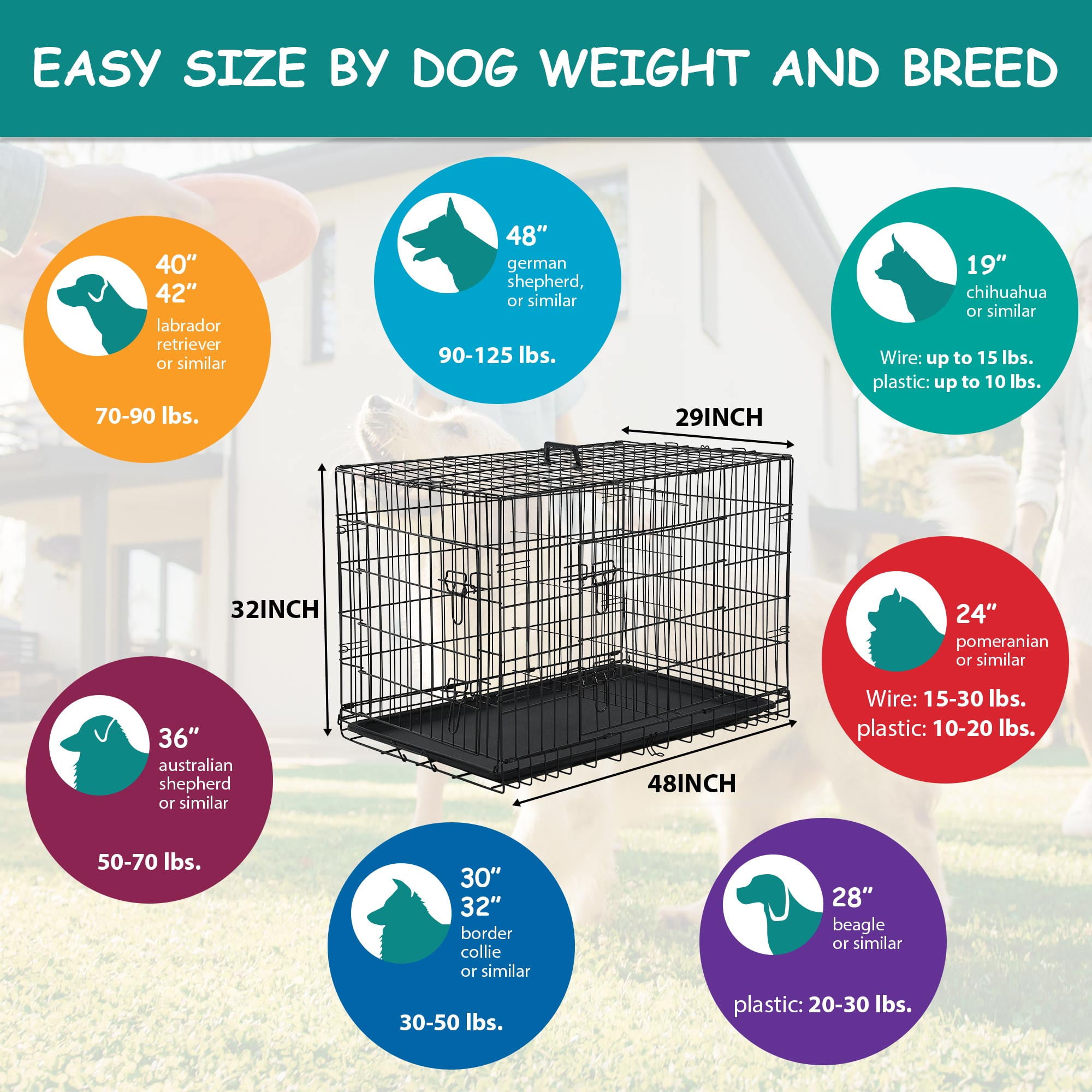 German Shepherd Dog Cage Size For Labrador ZephyPaws 42 Inch Heavy