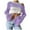 Purple, variant on Women Mesh Crochet Crop Top Long Sleeve Hollow Out Cropped Knit Sweater Bikini Beach See Through Cover Ups