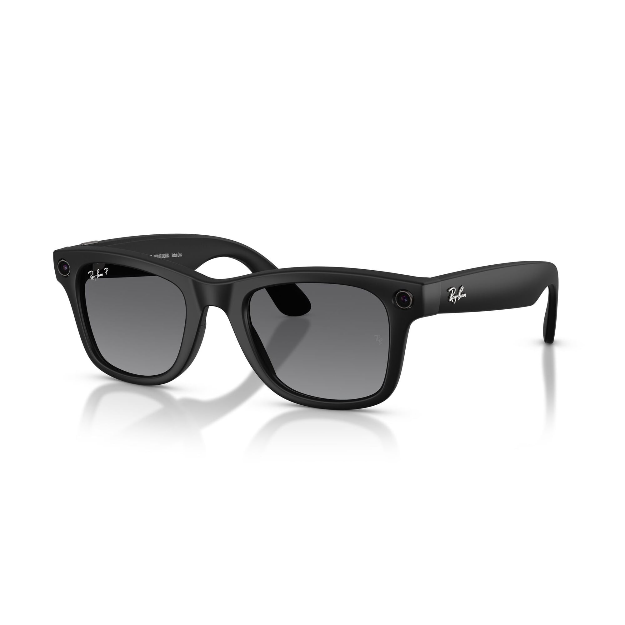 Ray-Ban Unisex Size 53 AI Smart Meta Wayfarer Gen 2 Glasses with Charging Case, Matte Black/Polarized Gradient Graphite