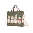 thumbnail image 7 of FORMRS Womens Corduroy Tote Bag Crossbody Shoulder Handbag with Pocket, Cute Snowmen, 7 of 7