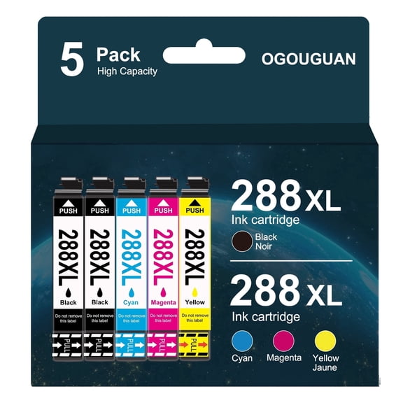 288 XL Ink Cartridges Compatible for Epson T288XL Ink Cartridges use with Epson XP-330 XP-340 XP-430 XP-434 XP-446 XP-440Printer(Black Cyan Magenta Yellow, 5Pack)