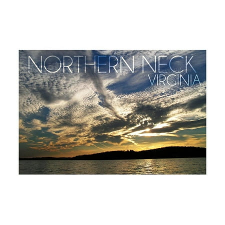 Northern Neck, Virginia - Sunset and River Print Wall Art By Lantern