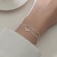 thumbnail image 2 of Pulsera de plata de doble capa con bola de corazón de amor, brazalete de cadena, Charm W, 2 of 5