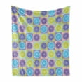 thumbnail image 1 of Abstract Soft Flannel Fleece Throw Blanket, Seamless Pattern with Citrus Like Lemon Lime Tangerine Orange Print, Cozy Plush for Indoor and Outdoor Use, 50" x 60", Pale Green and Violet, by Ambesonne, 1 of 6