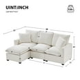 thumbnail image 2 of 84*57" Modern Modular Sofa, 4 Seat Chenille Sectional Couch Set with 2 Pillows Included, Freely Combinable Indoor Funiture for Living Room, Apartment, Office, White, 2 of 6