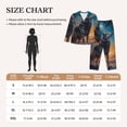 thumbnail image 4 of Hirioo Moonlit Night Sky Wolf for Women's Pajama Sets 2 Piece Pjs Women's Long-Sleeved Pajama Set Button Down Sleepwear,S-XXL-Large, 4 of 7