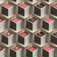 thumbnail image 1 of Abstract Red Copper, Grey Cubes Wallpaper Roll, 1 of 2