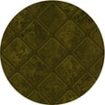 thumbnail image 1 of Ahgly Company Machine Washable Indoor Round Transitional Dark Bronze Brown Area Rugs, 6' Round, 1 of 7