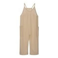 thumbnail image 3 of Gubotare Toddler Jumpsuit Girl Baby Girls Jumpsuit Summer Romper Overall Toddler Kid One Piece Size 8-9T (Khaki,8-9 Years), 3 of 9