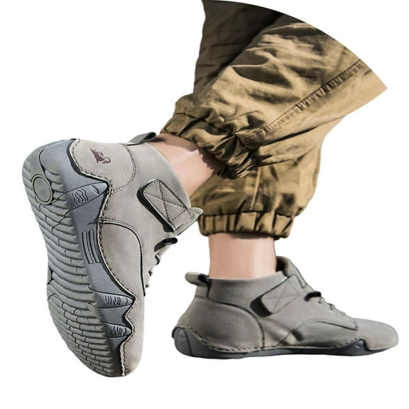 Xiaoxatg Men's Casual Outdoor Shoes Comfortable -On Boots Ideal for Daily Wear and Versatile Pairing with Jeans 9.5 Grey