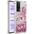 thumbnail image 6 of Glitter Clear Sparkly Bling Case for Xiaomi Poco F5 Pro 5G, Flowing Liquid Quicksand Cover with Diamond Ring Holder Case for Xiaomi Redmi K60 /Poco F5 Pro 5G  Rose Gold, 6 of 14