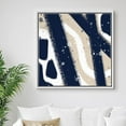 thumbnail image 2 of PixonSign Framed Canvas Print Wall Art Geometric Tribal Wavy Lines Abstract Shapes Illustrations Modern Art Chic Colorful Blue Ultra for Living Room, Bedroom, Office - 16"x16" White, 2 of 5