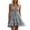 Gray, variant on Summer Deep V Neck Bohemian Mini Dress for Women Spaghetti Strap Open Back Ruffle Tiered Dresses