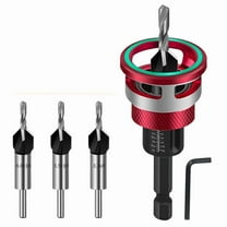 Countersink Drill Bit Set 6-Piece Wood with Depth Stop, Drilling for Woodworking