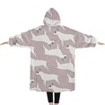 thumbnail image 2 of Oversized Wearable Blanket Hoodie,Vintage Bull Terrier Sherpa Blanket Hoodie with Super Pockets,Super Warm Fuzzy Pullover for Women & Men, 2 of 6