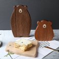 thumbnail image 2 of Wooden Board Cutting Board Cute Bear-Shaped Bread Tray Black Walnut Kitchen Board,Coffee Color, 2 of 5
