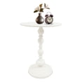 thumbnail image 5 of Modern Round Side Table, Home Small Coffee Table Retro Drink Table Lunch Table For Small Spaces, Accent End Table with Solid Steel Leg for Living Room, Bedroom,, Office (white-15.7"D X 20.5"H), 5 of 19